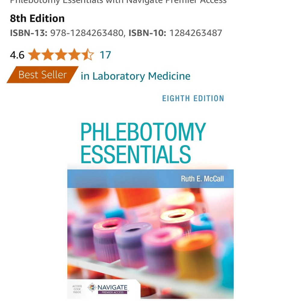 Phlebotomy 8th edition paper back never used